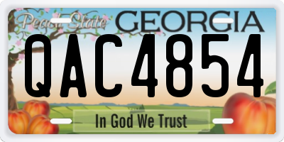 GA license plate QAC4854