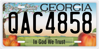 GA license plate QAC4858