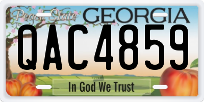 GA license plate QAC4859