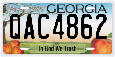 GA license plate QAC4862