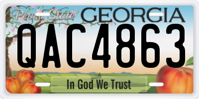 GA license plate QAC4863