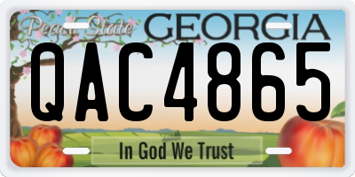 GA license plate QAC4865