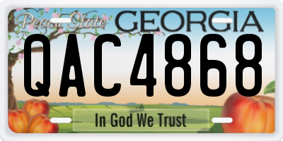 GA license plate QAC4868