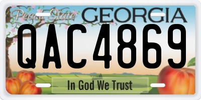 GA license plate QAC4869