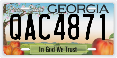 GA license plate QAC4871