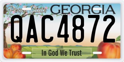 GA license plate QAC4872