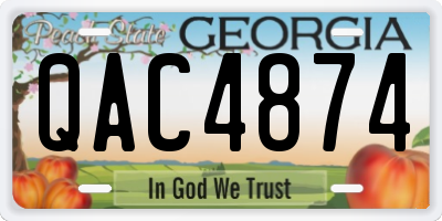 GA license plate QAC4874