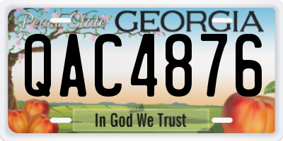 GA license plate QAC4876
