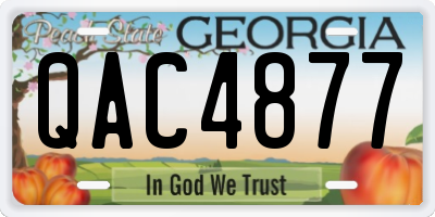 GA license plate QAC4877
