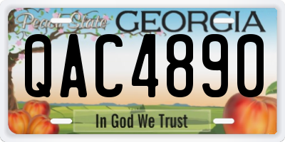 GA license plate QAC4890