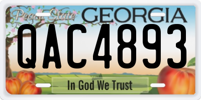 GA license plate QAC4893