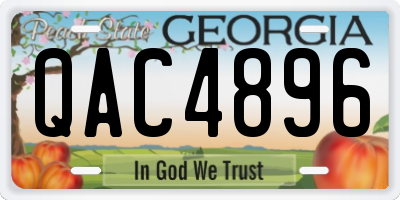 GA license plate QAC4896