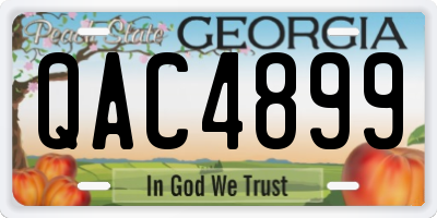 GA license plate QAC4899