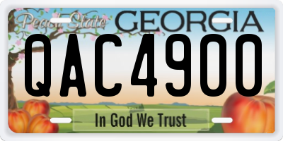 GA license plate QAC4900