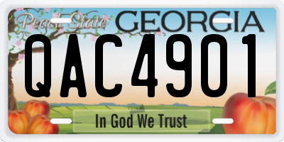 GA license plate QAC4901