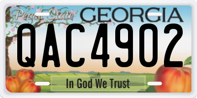 GA license plate QAC4902