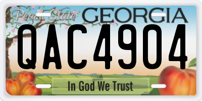 GA license plate QAC4904
