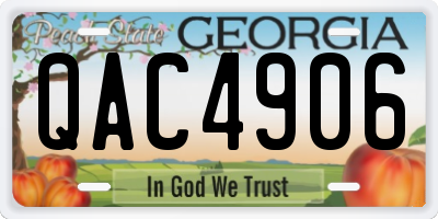 GA license plate QAC4906