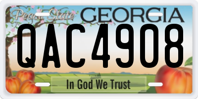 GA license plate QAC4908