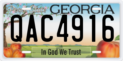 GA license plate QAC4916
