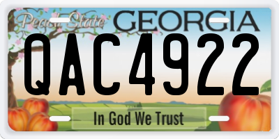GA license plate QAC4922