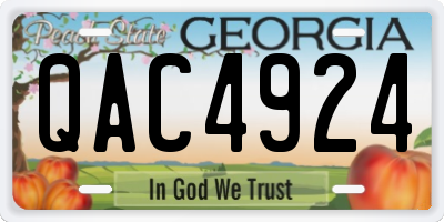 GA license plate QAC4924