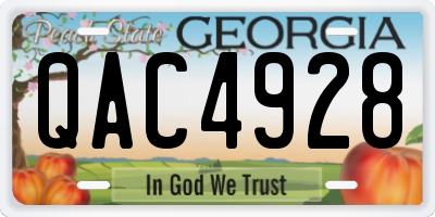 GA license plate QAC4928