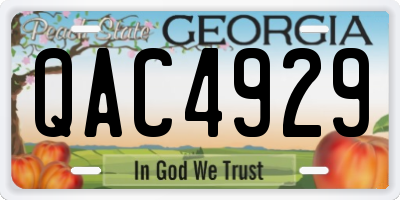 GA license plate QAC4929