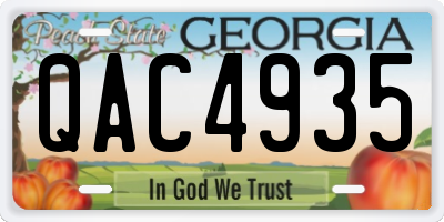 GA license plate QAC4935