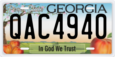 GA license plate QAC4940