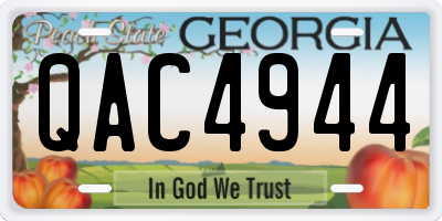 GA license plate QAC4944