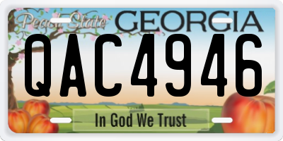 GA license plate QAC4946