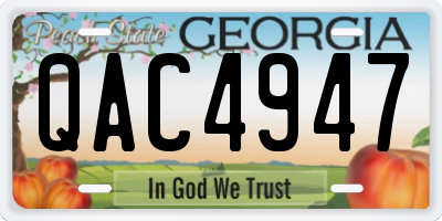 GA license plate QAC4947
