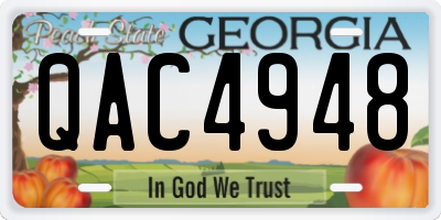 GA license plate QAC4948