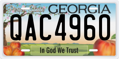GA license plate QAC4960