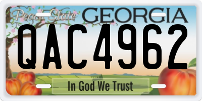 GA license plate QAC4962