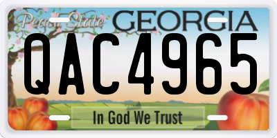 GA license plate QAC4965