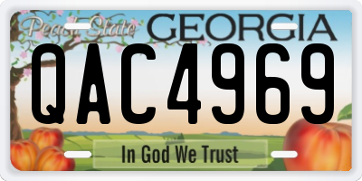 GA license plate QAC4969