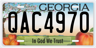 GA license plate QAC4970