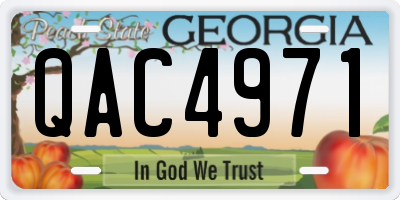 GA license plate QAC4971