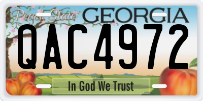 GA license plate QAC4972