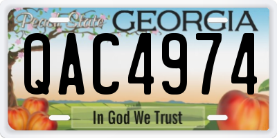 GA license plate QAC4974