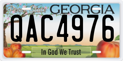 GA license plate QAC4976