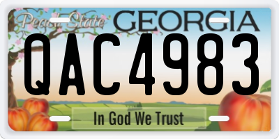 GA license plate QAC4983