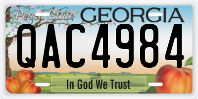 GA license plate QAC4984