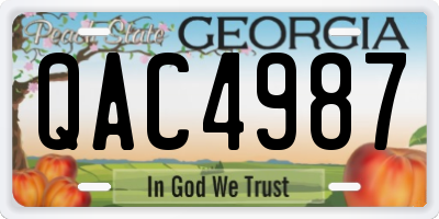 GA license plate QAC4987