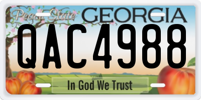 GA license plate QAC4988