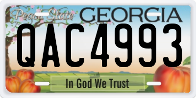 GA license plate QAC4993