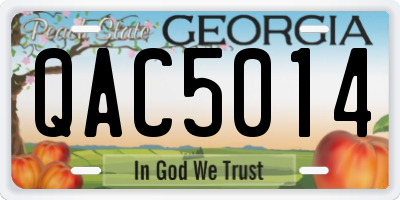GA license plate QAC5014