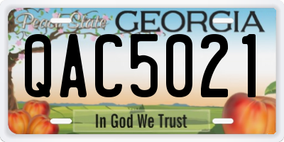 GA license plate QAC5021